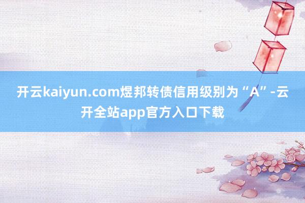 开云kaiyun.com煜邦转债信用级别为“A”-云开全站app官方入口下载